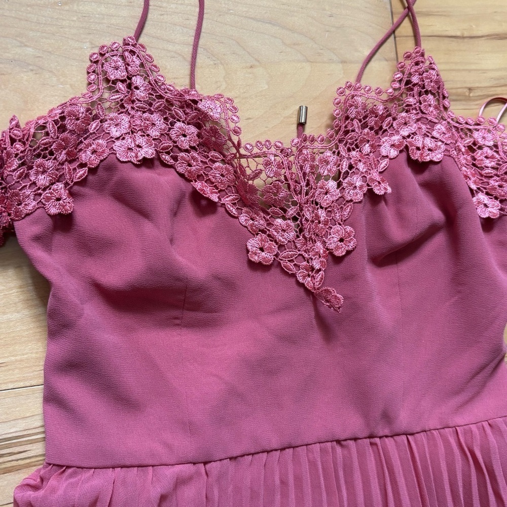 KEEPSAKE the label All Time High Dress In Paprika Pink Womens Size Small Midi - Picture 5 of 7